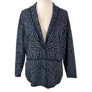 Alfani Animal Print Gray Black Lightweight Career Jacket Size L